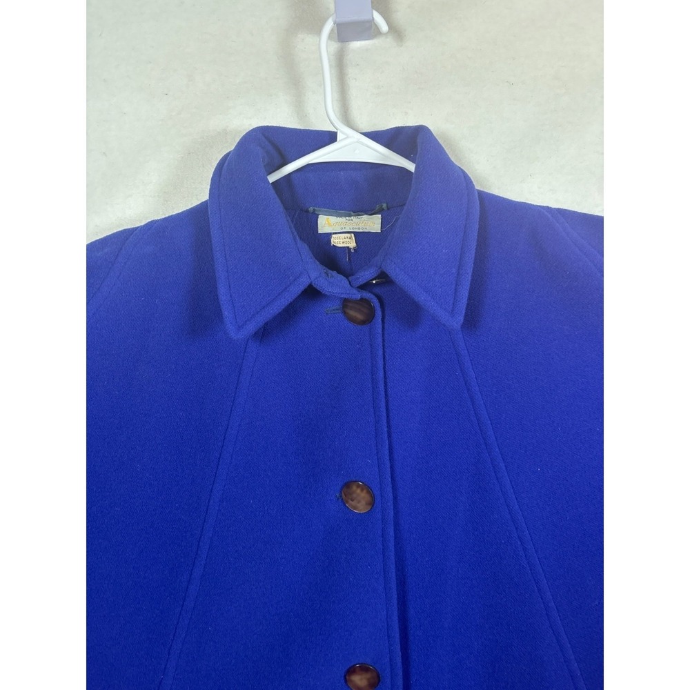 Vintage American Legend Blue Wool Cape Coat With Button Closure - Picture 2 of 10